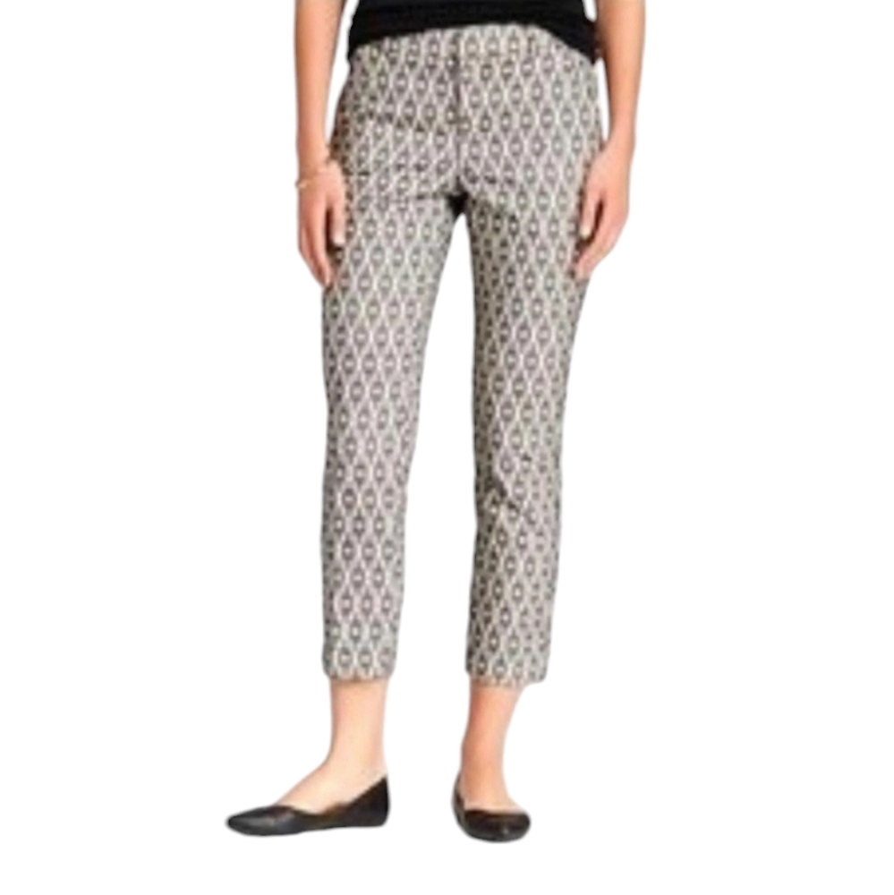 Merona | NWT Classic Ankle Mid Rise Dress Pants w/Black Diamond Pattern